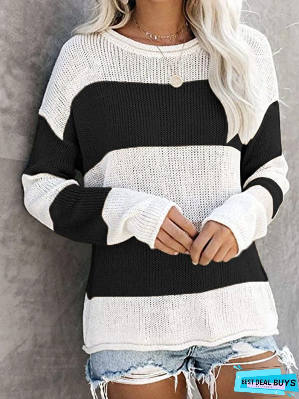 Long Sleeve Casual Tunic Sweater Knit Jumper
