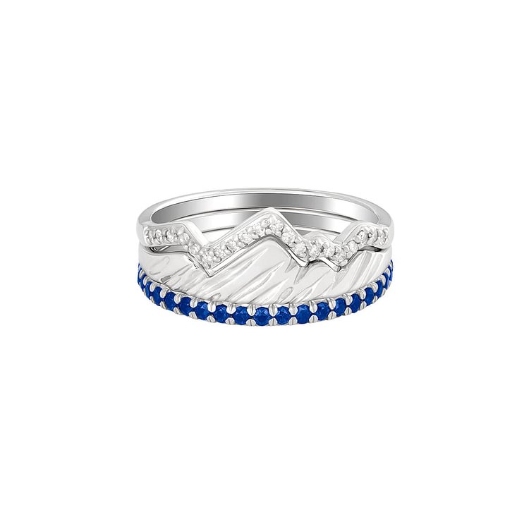 S925 Keep Climbing Mountain Rings