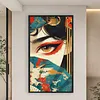 Fan Geisha Full Stamped Cross Stitch 14CT 2-Strand 40x70cm