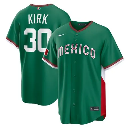 Youth Mexico Baseball #30 Alejandro Kirk Green 2026 World Baseball Classic Road Stadium Jersey