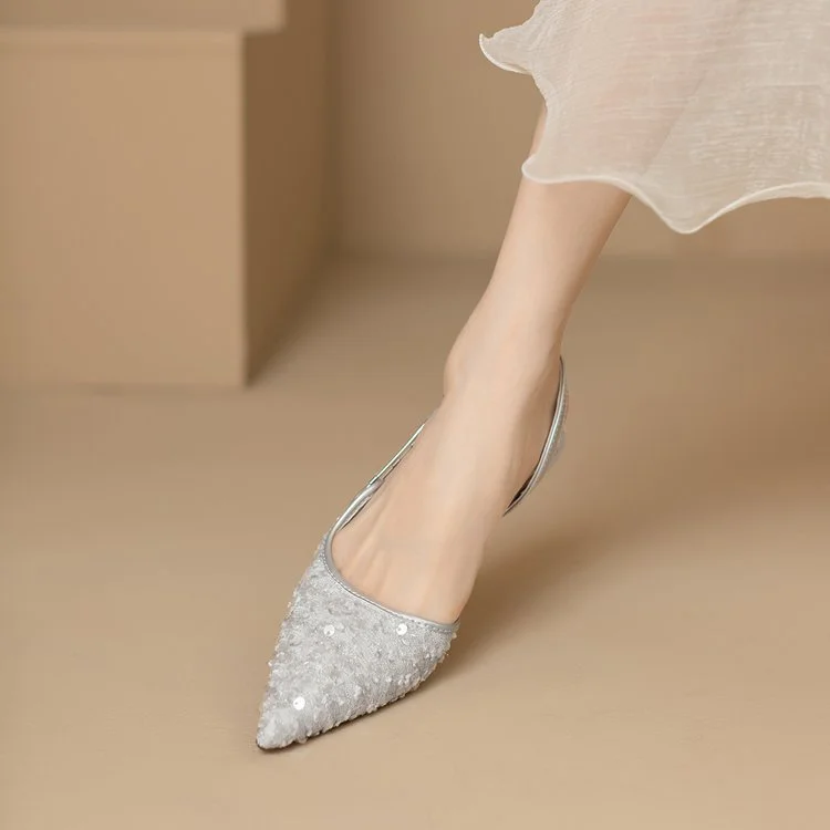 Yyvonne New Summer Tips Single-Shoes Dazzle Sandals Women's Niche Bao-Headed Fairy Shoes High Heels