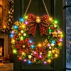 DIY Pearl & Diamond Painting Pendant Kit with LED Light &ndash; Christmas Bow Wreath  (Single-sided)