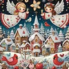 (US Only)4pcs Xmas Angel - Diamond Painting - Partial Special Shaped Drill (Canvas|30*30cm)
