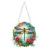 5D Diamond Painting  Double Sided Effect Stained Glass Panel Decorative Home Garden Decoration Hanging Kit(Dragonfly)