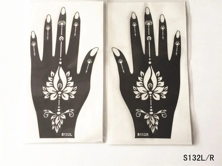 2Pcs/Set Temporary Tattoo stencil 25 designs Body Art Men Women Indian Henna pattern Beauty Waterproof Fake Arm Hand Reuse tatoo