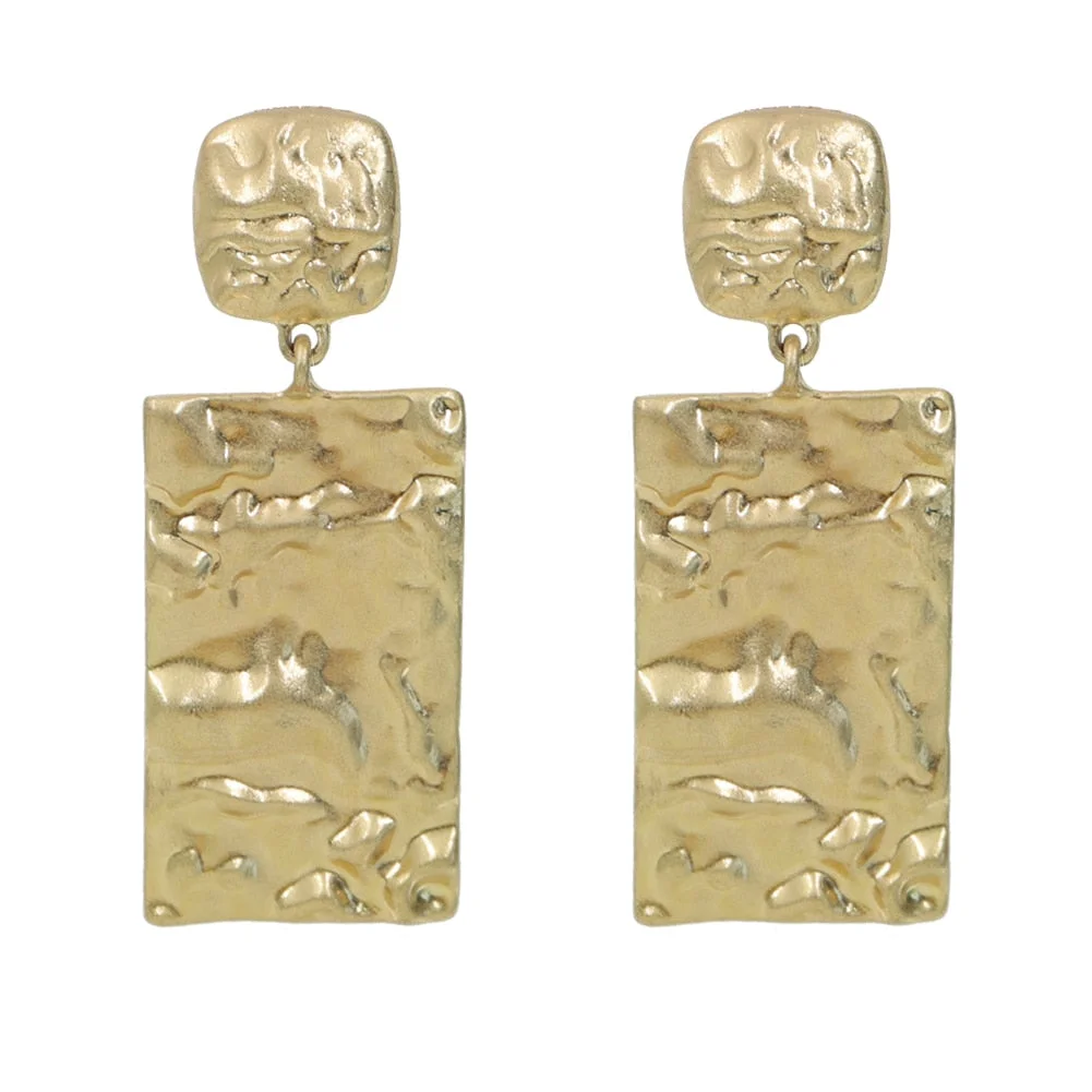 Dvacaman Golden Leaf Flower Earrings For Women Vintage Irregular Geometric Metal Long Drop Dangle Beetle Earrings Trendy Jewelry