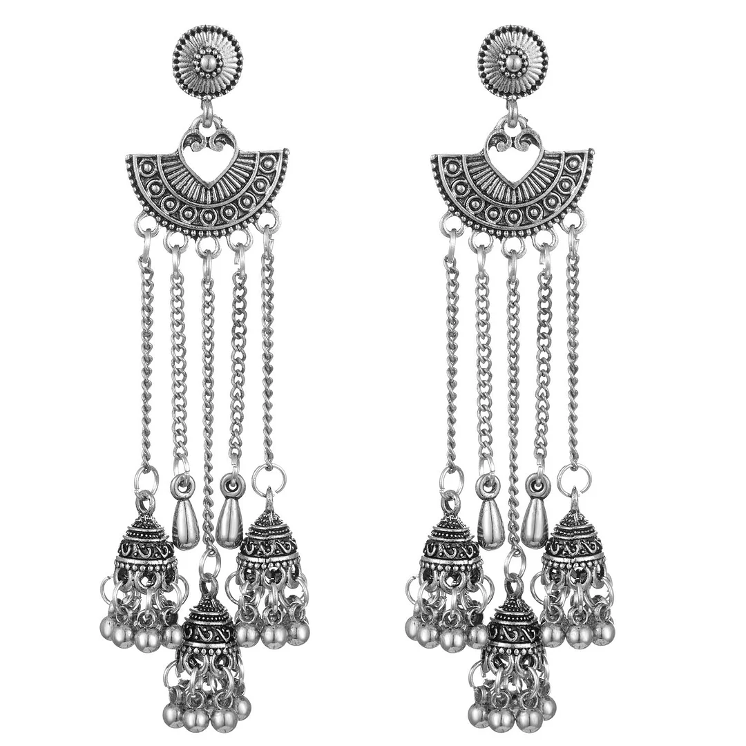 Women's Vintage Metal Bell Pendant Earrings