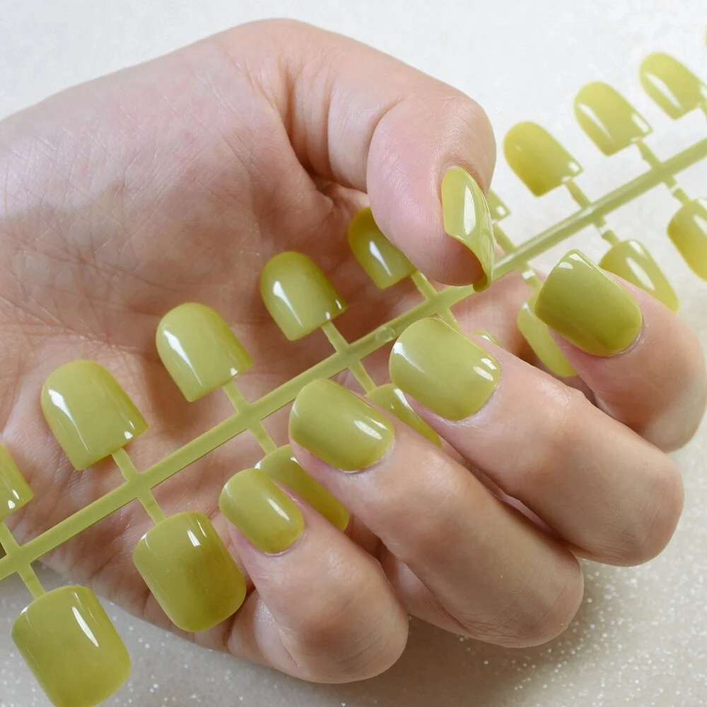 Pure Light Pink Artificial Nails Candy Short Full Cover Tips Easy DIY Acrylic False Nail Manicure Accessories Salon Product F28-Nail Inspo