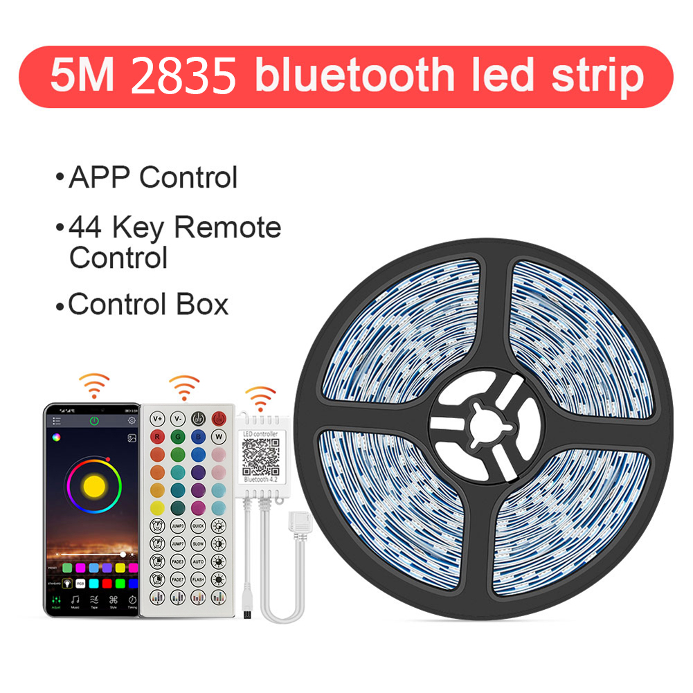 

LED Strip Light Phone Bluetooth-compatible APP RGB 2835 SMD Flexible Ribbon Tape Diode, 15m, 501 Original