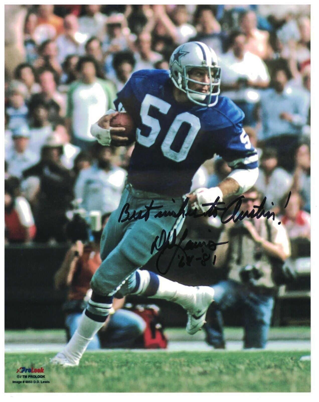 D. D. Lewis Signed Autographed 8 x 10 Photo Poster painting Dallas Cowboys