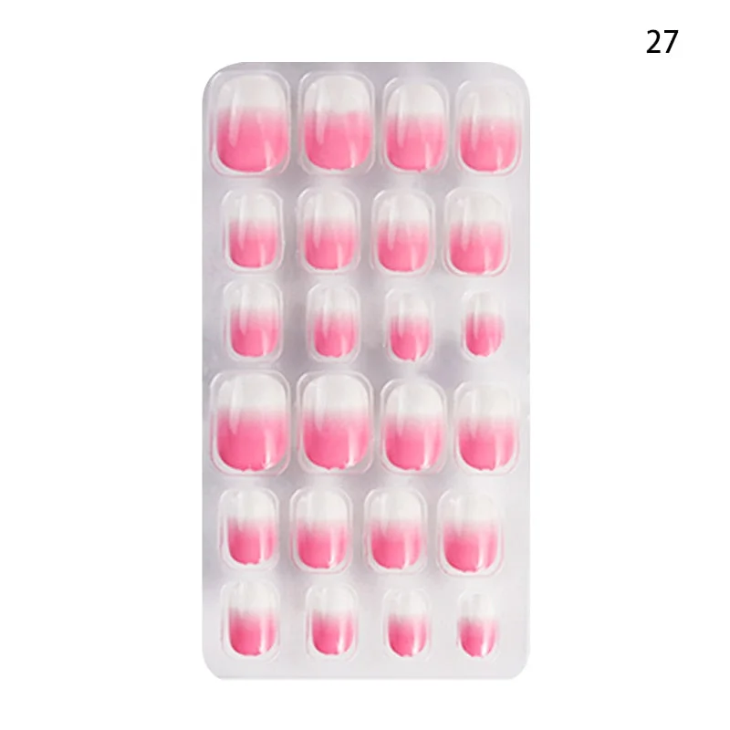 24PCS/box Children/adult Cartoon Candy Fake Nails Full Coverage Self-adhesive Nail Polish Cute Girl Manicure Decoration CL02