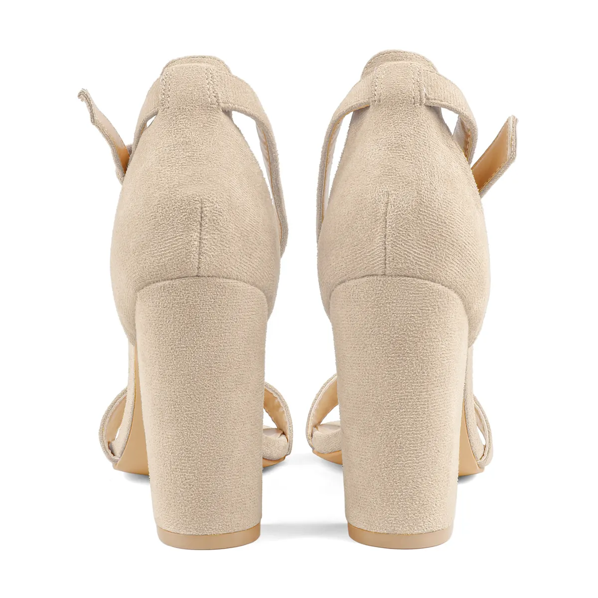 3.54"/9cm Chunky Block High Heels Ankle Strap Heeled Sandals