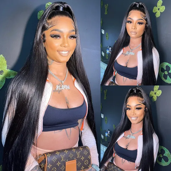 Straight 13x4 Transparent Lace Frontal Wig Glueless Wig Human Hair Lace Wig
