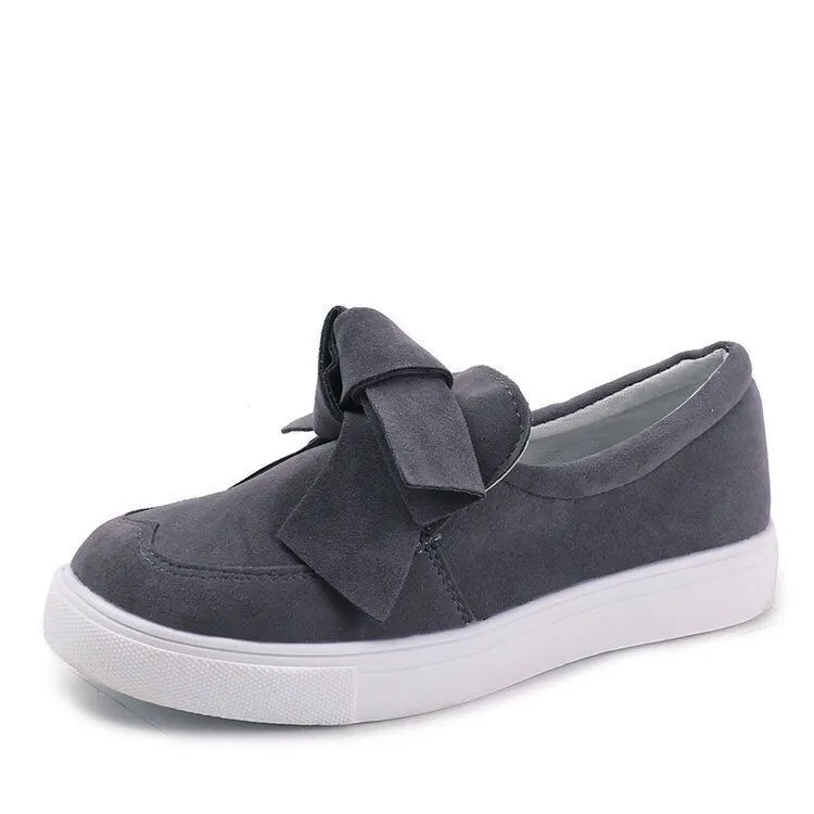 Yyvonne Lefu Shoes Women's Large Size 2025 Spring And Autumn Bows Shallow Mouth Single Shoes Thick Sole Casual Lazy Single Shoes