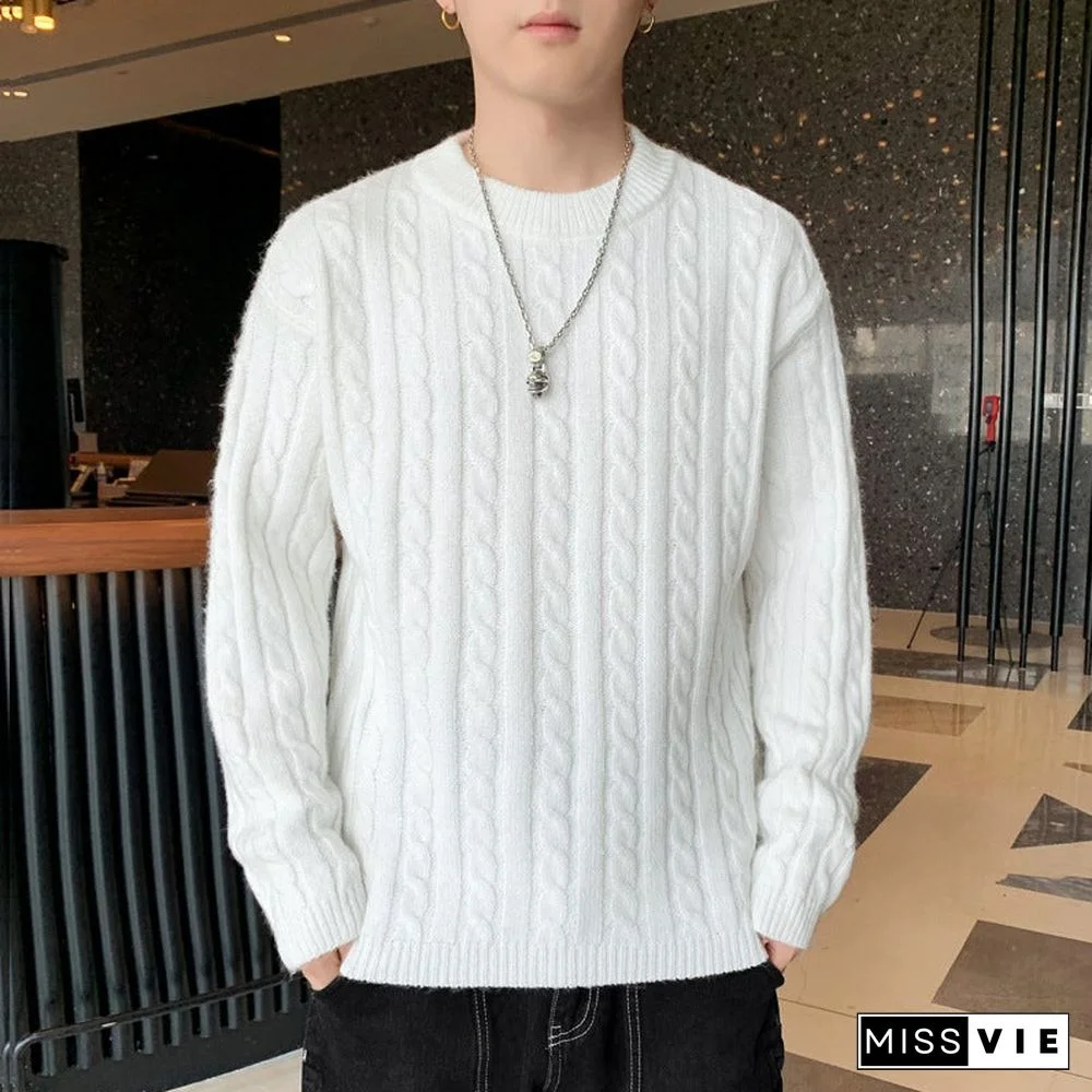 Loose Round Neck Thickened Men's Sweater