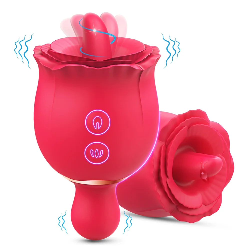 Rose Sex Toy G Spot Stimulator With Imitate Real Tongue Licking