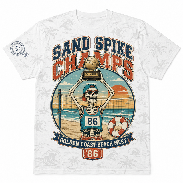 Surf Sand Spike Champs Cotton T-Shirt