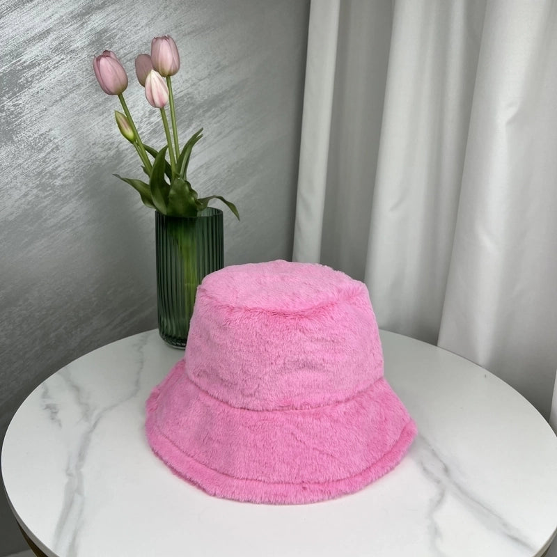 Women’s Basic Solid Color Curved Eaves Bucket Hat