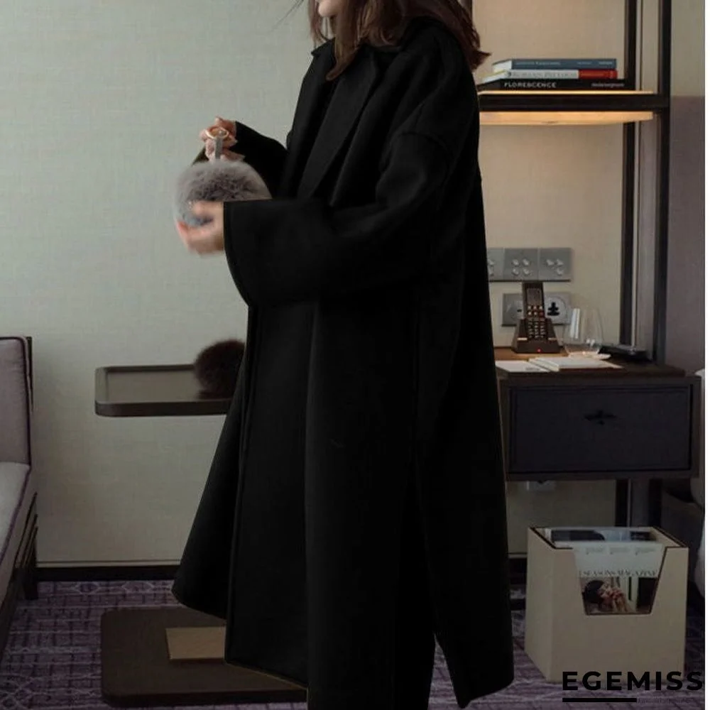 Autumn And Winter Woolen Loose Medium and Long Coat Women | EGEMISS