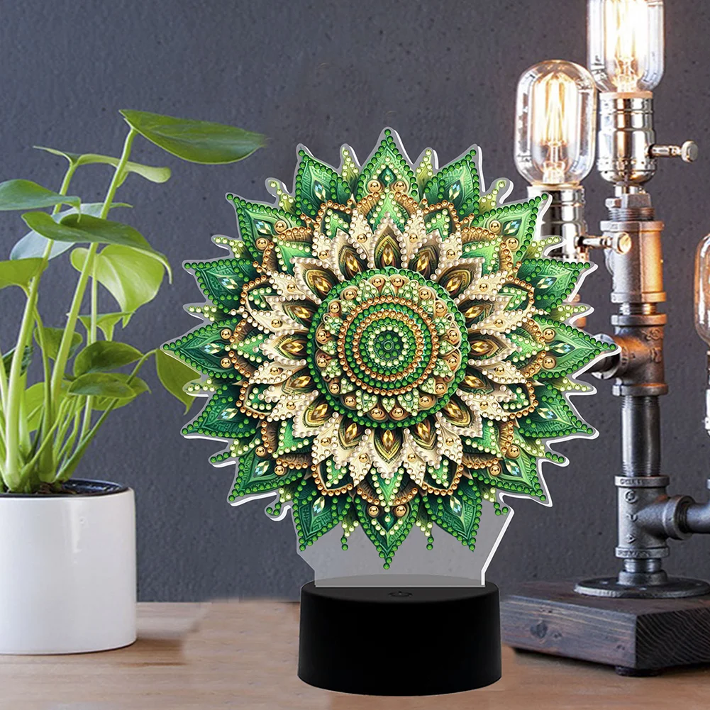 5D DIY Acrylic Mandala Decorative Diamond Lamp for Art Crafts