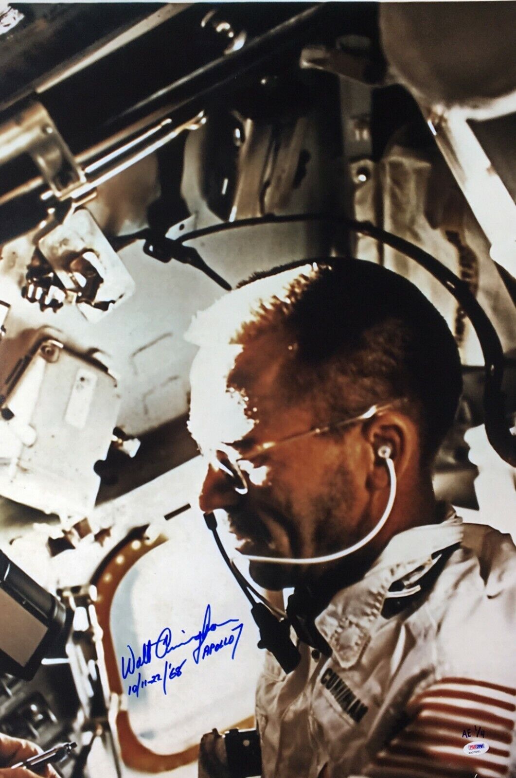 Walt Cunningham Signed 'Apollo 7' 20x30 Photo Poster painting *Astronaut PSA 4A23081