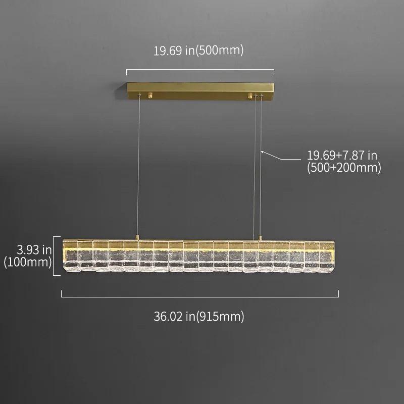 Harlow Crystal Rectangular Chandelier JOSENART Josenart