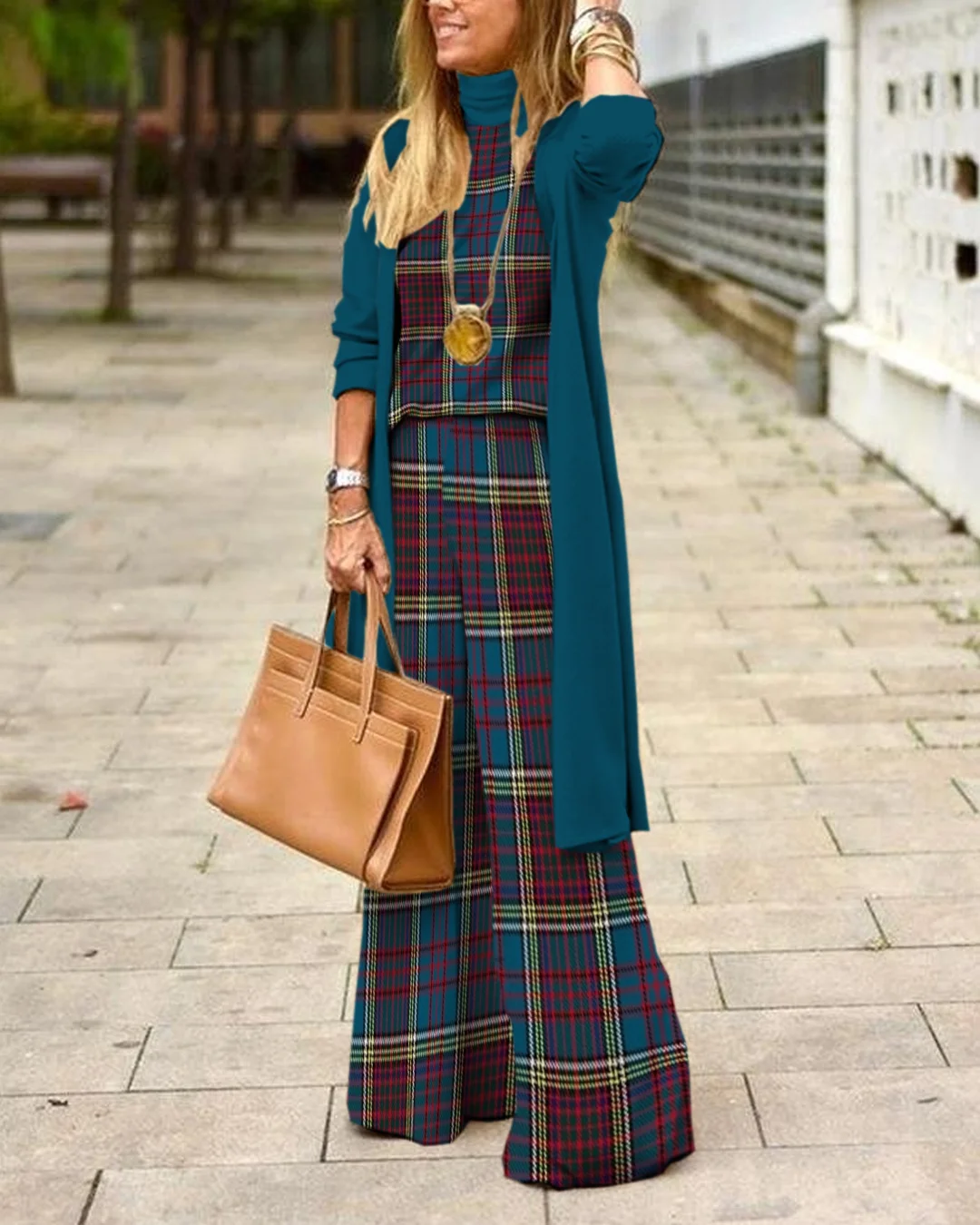 Herringbone Sweater Three-Piece Suit b95f