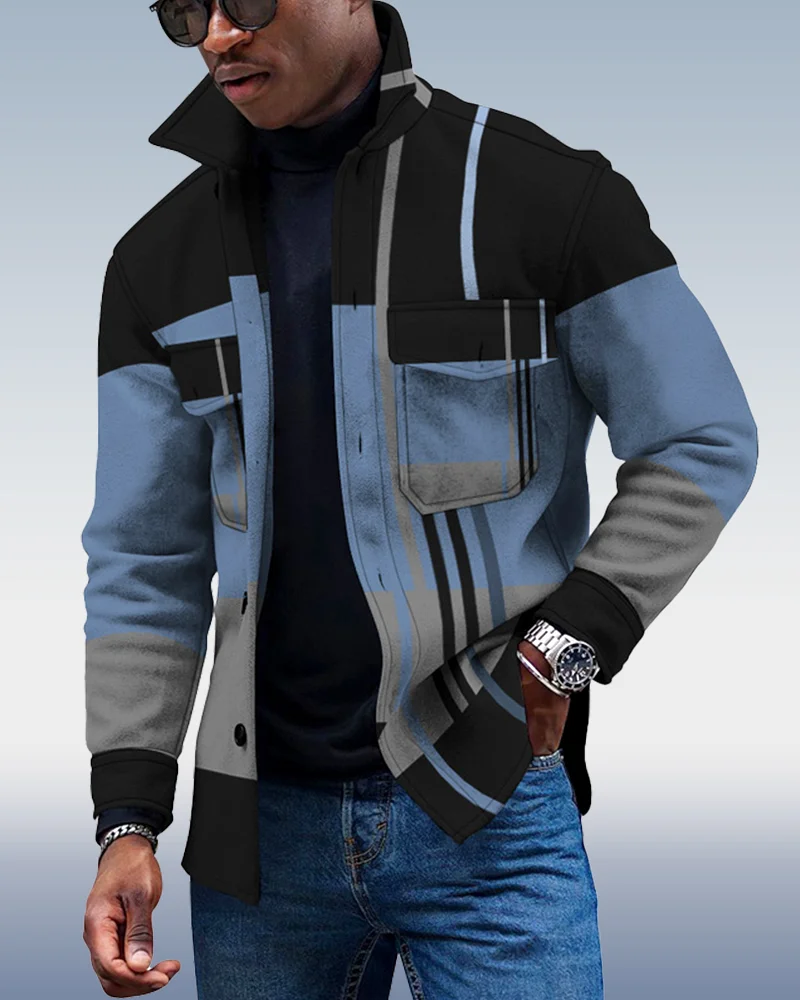 Men's Casual Geometric Pattern Jacket 006