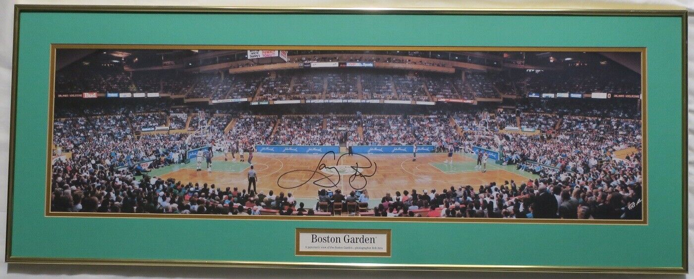 Larry Bird Signed/Framed Boston Garden Panoramic 36x10 Photo Poster painting JSA #XX22433