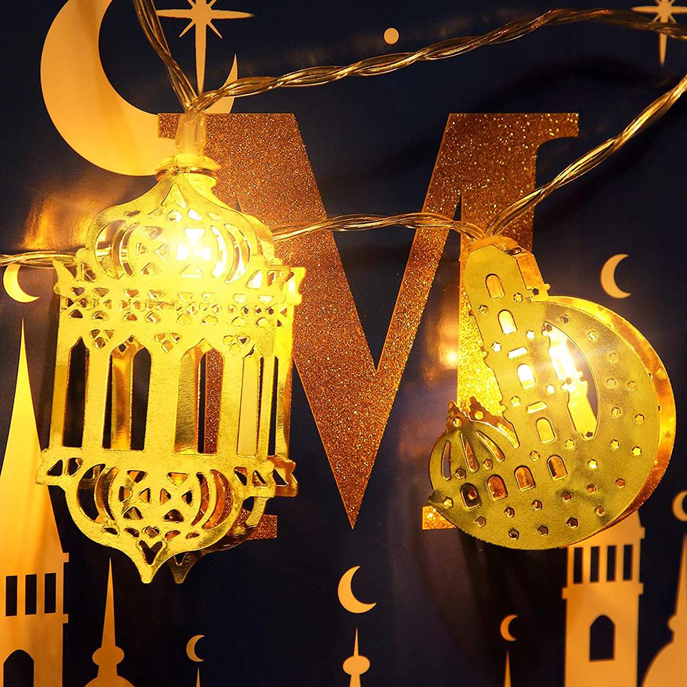 

LED Metal Gold Moon Star Mosque​ Ramadan-Curtain String Night Light, 501 Original