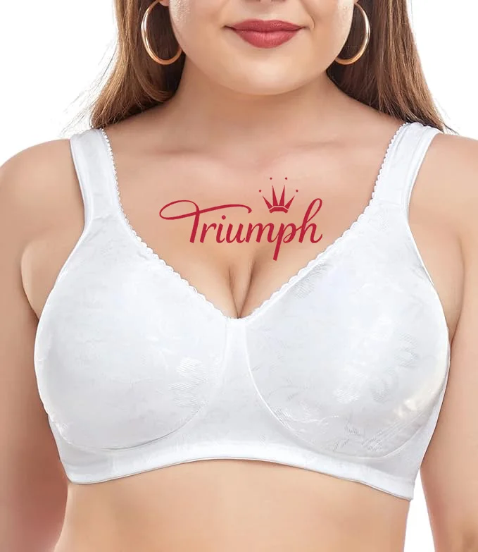 💖3-częściowy zestaw Triumph, nowy, bezprzewodowy, koronkowy biustonosz podtrzymujący