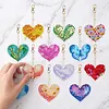 12pcs Heart Motif Double-Sided DIY Diamond Painting Keychain Kit