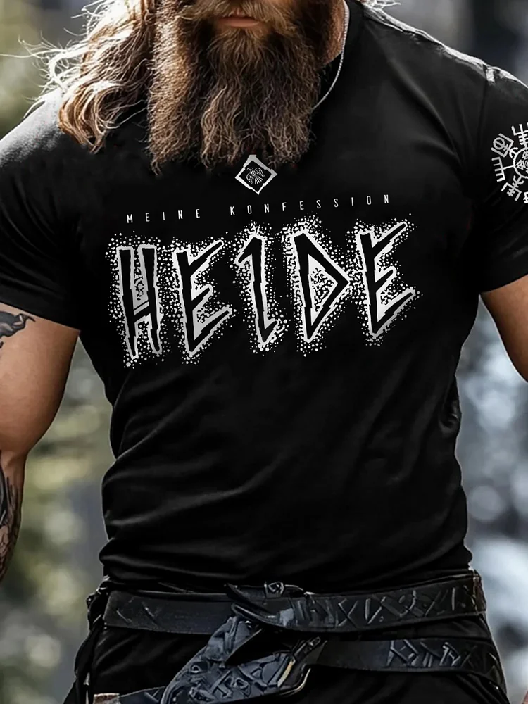 Herren-Meine-Konfession: Heide! Kurzarm T-Shirt