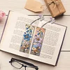 (US Local)3Pcs Special Shaped Flowers 5D DIY Diamond Painting Book Mark for Home Office