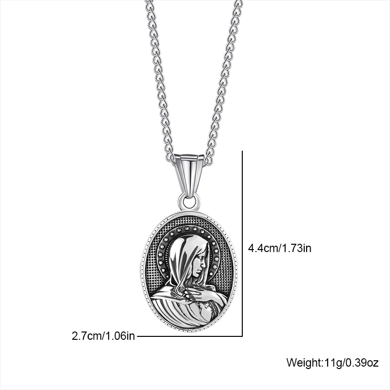 Retro Virgin Mary 304 Stainless Steel Unisex