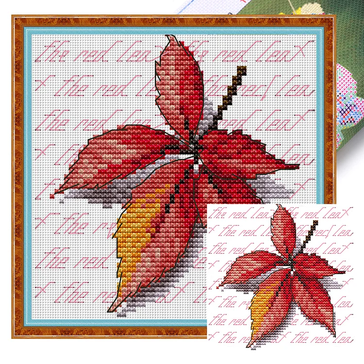 Maple Leaf 1 - 11CT Joy Sunday Stamped Cross Stitch(20*20cm)