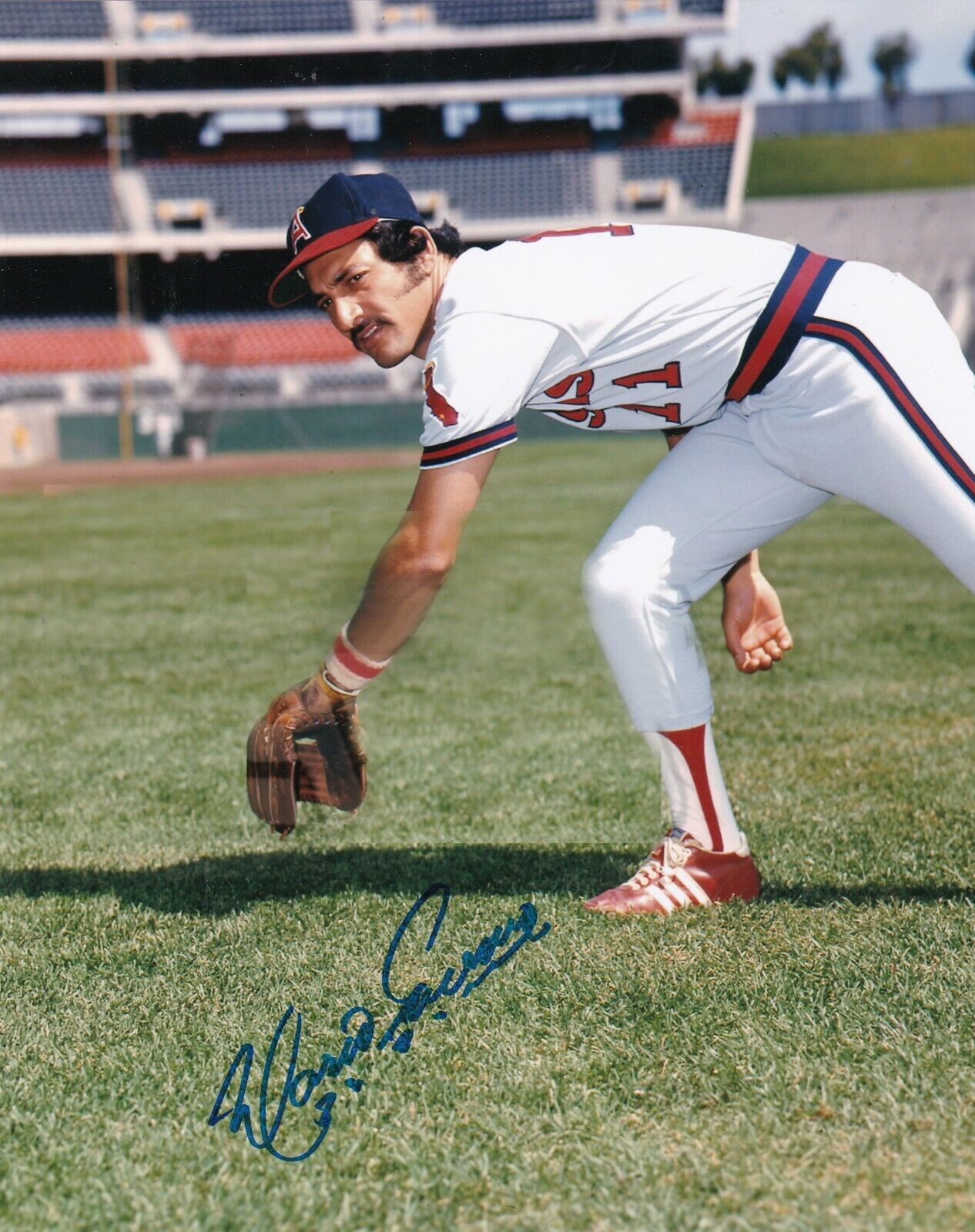 MARIO GUERRERO CALIFORNIA ANGELS ACTION SIGNED 8x10