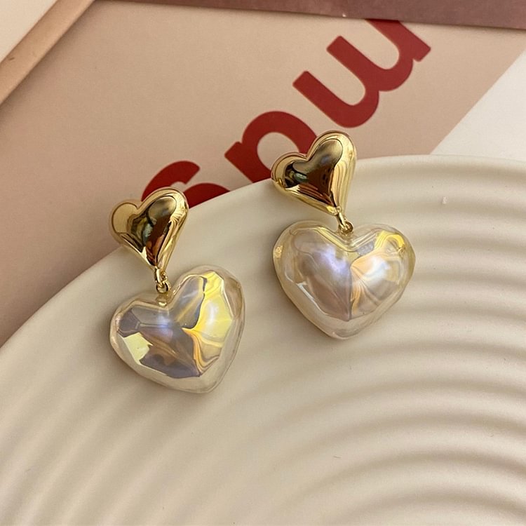 Design Heart Shaped Copper Earrings