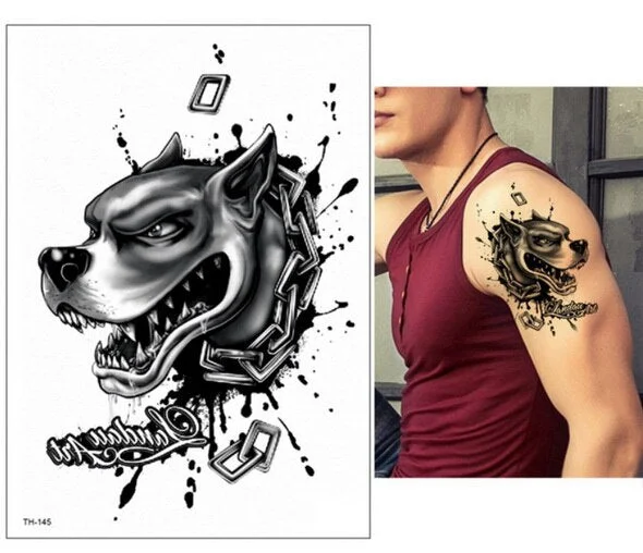 wolf temporary tattoos moon and wolf tattoo arm sleeves for men women body art black big tattoo back chest tatoo waterproof girl