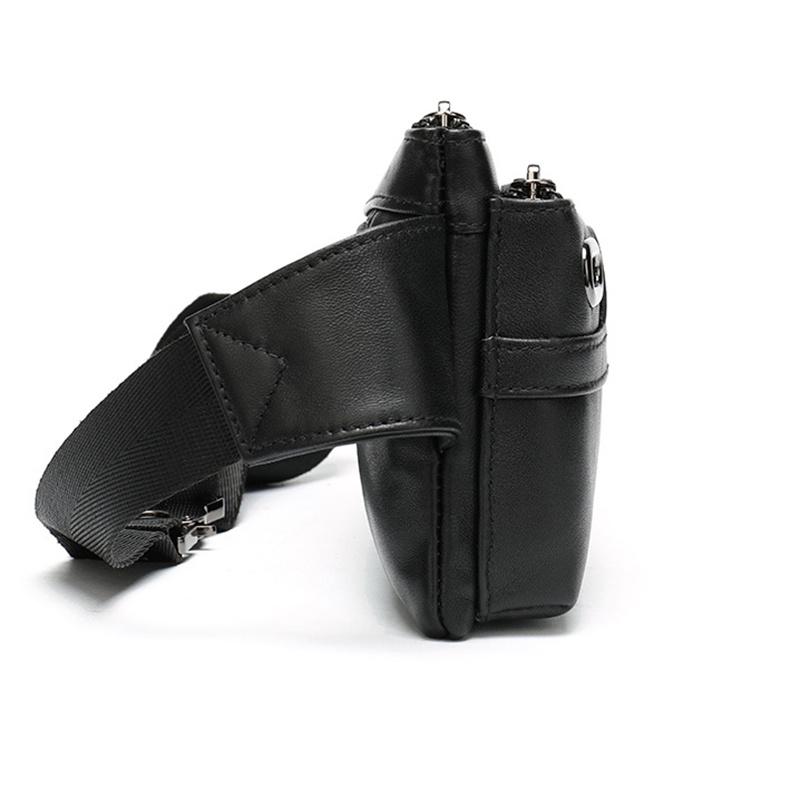 High Quality Men's Crossbody Bag Sheepskin Sports Phone Bag With Earphone Hole