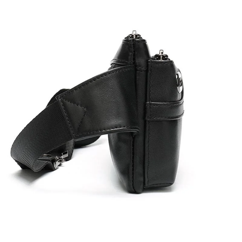 High Quality Men's Crossbody Bag Sheepskin Sports Phone Bag With Earphone Hole