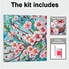 Kits sp&eacute;ciaux de peinture en diamant partiel en forme de 5D en forme de fleur de p&ecirc;cher pour adultes d&eacute;butants, peintures en diamants en diamants, peintures de pierres pr&eacute;cieuses avec cadre 25x25 cm