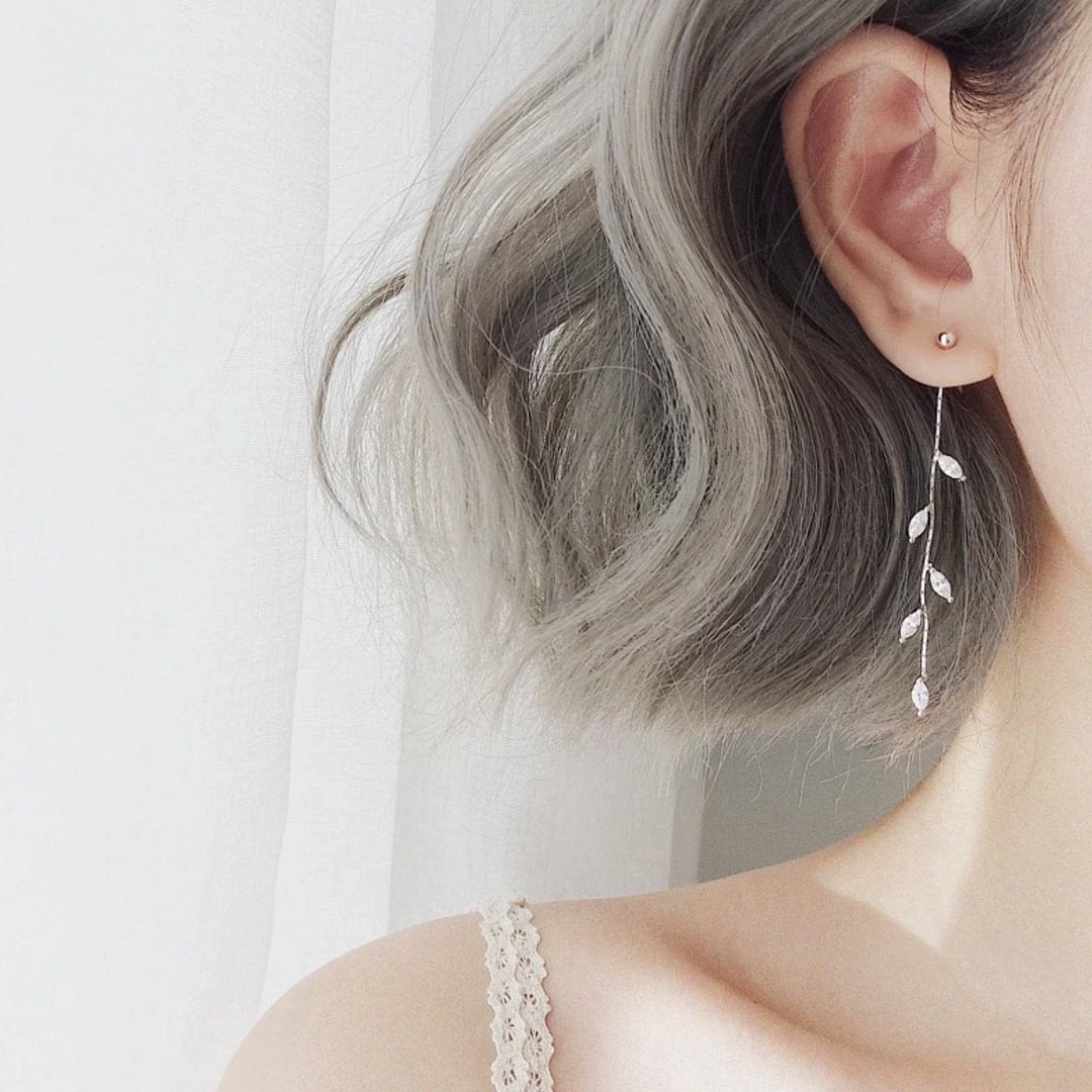 Crystal Leaf Earrings