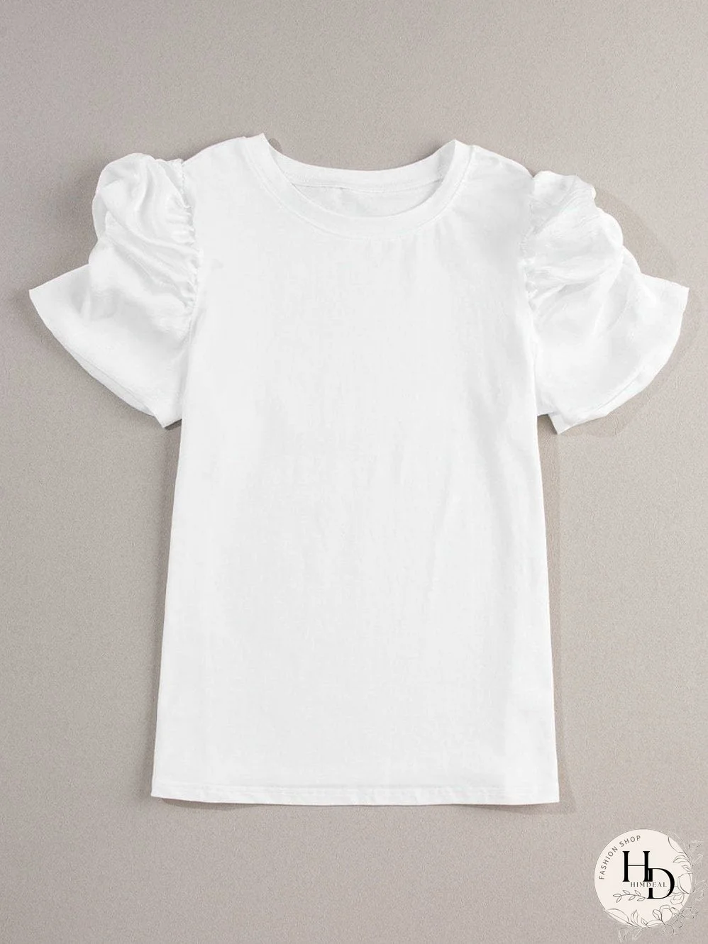 White Puff Sleeve Tee