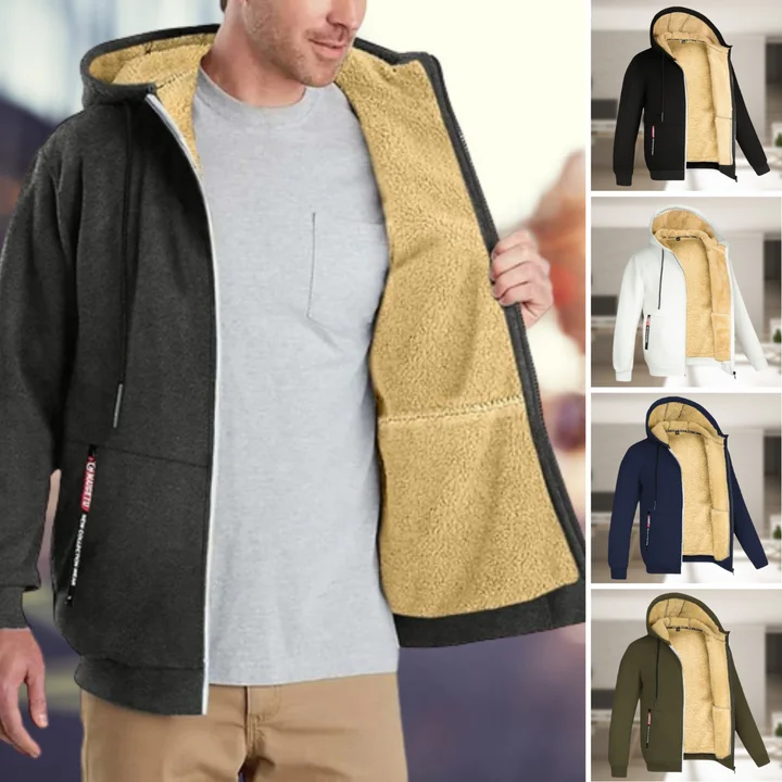 L&auml;ssige Herren Winterjacke mit Kapuze und Fleece