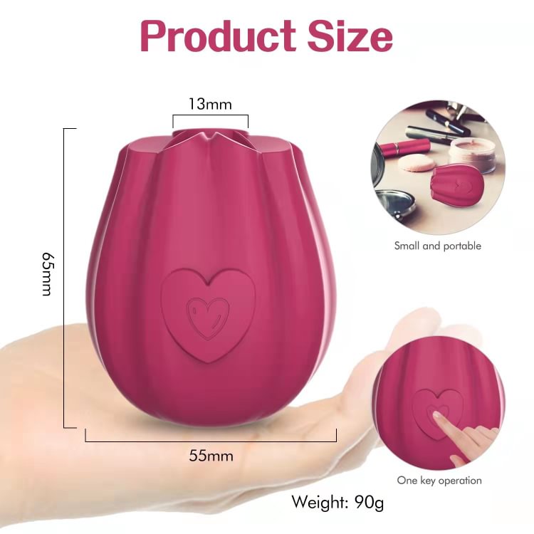 Rose Sucking Vibrator With Heart Shaped Button Rose Toy
