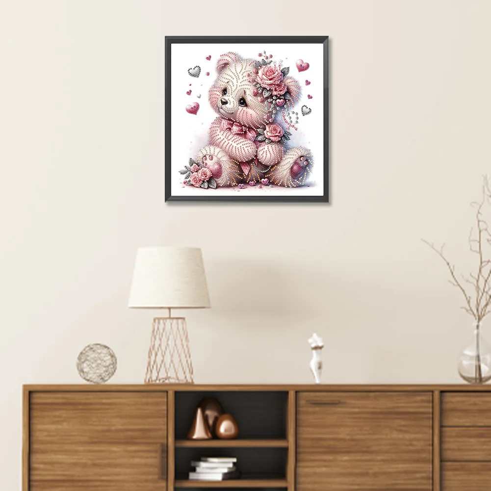 Diamond Painting - Partial Special Shaped Drill - Love Bear(Canvas|30*30cm)