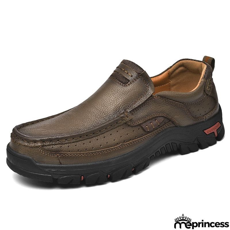 Outdoor Climbing Non-Slip Breathable Soft Rubber Men Leather Shoes