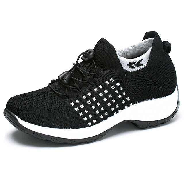 Women's Comfortable Non-Slip Slip On Shoes -  Black White
