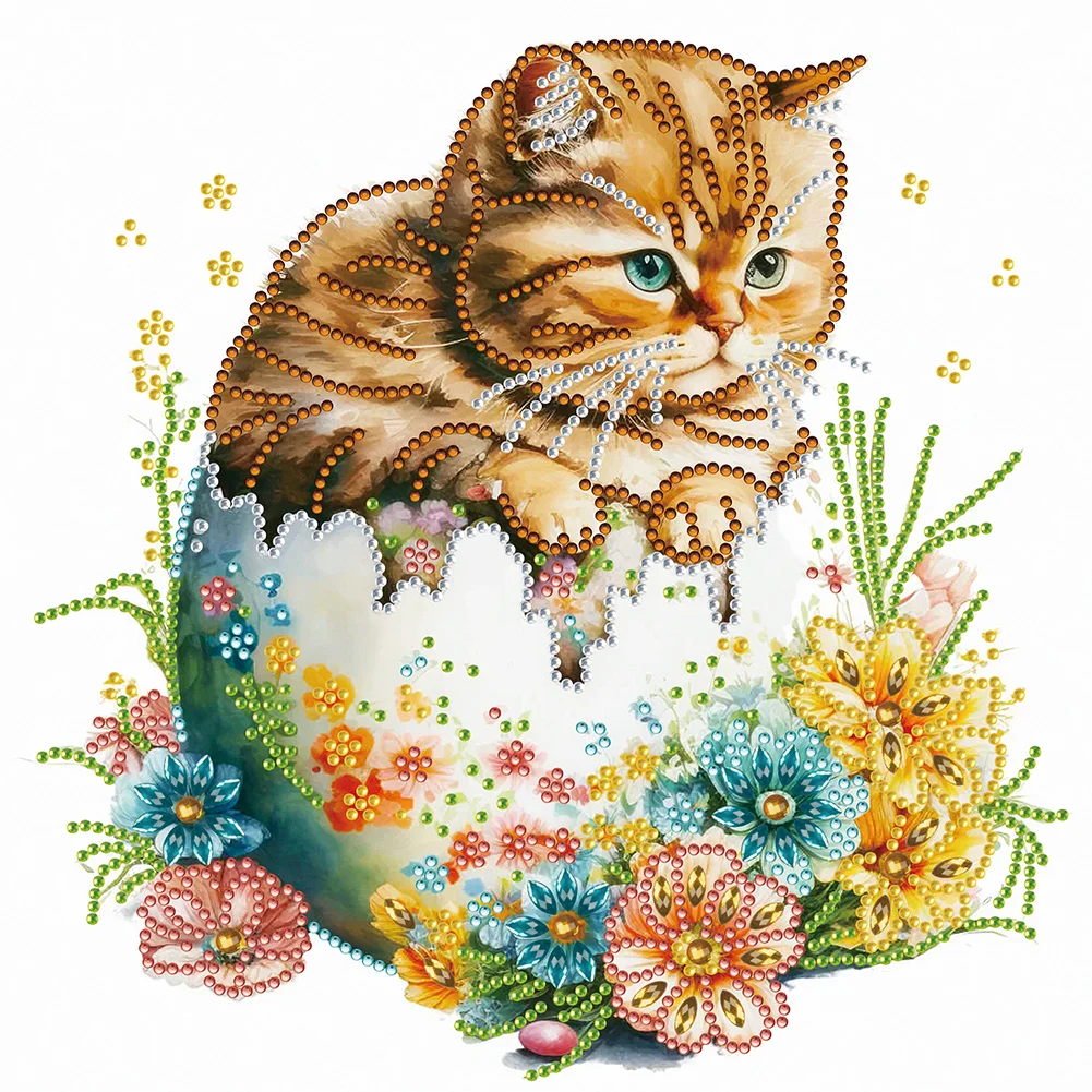 Gorgeous Cat 30*30cm special shaped drill diamond painting